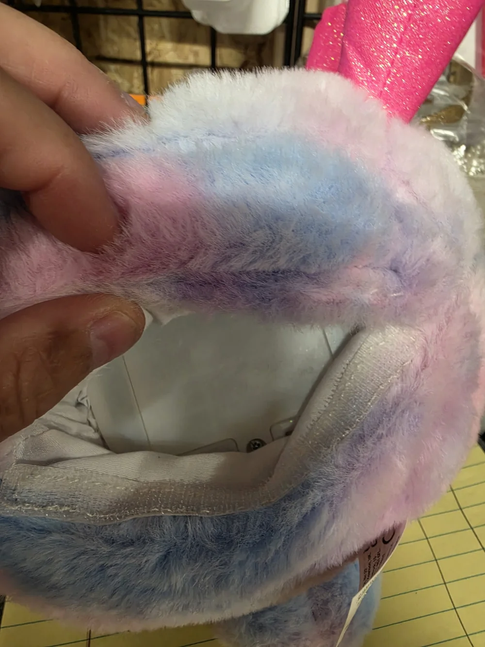 AT-1 Plush Bunny Heart Mirror Toy - Pink & Blue Talking